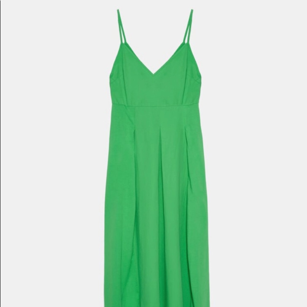 Zara | Tiered Midi Dress Size Small Green